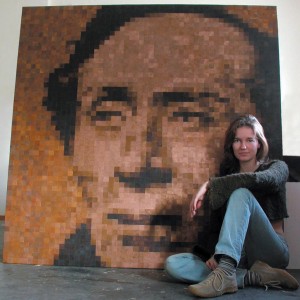 Portrait of Hans Christian Andersen made of patinated bronze